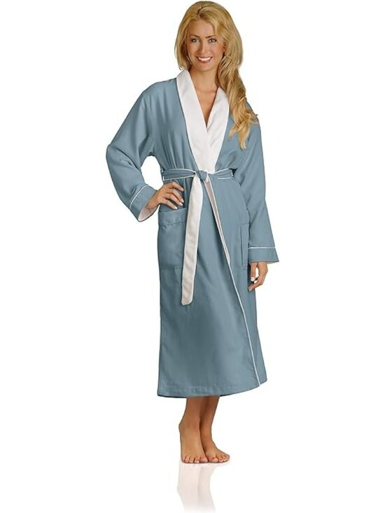 Plush Other - Plush Necessities Luxury Womens Spa Robe Size M Aqua Self Wrap Matching Belt